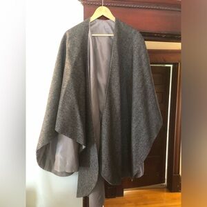 Handmade herringbone wool lined Women's Cape Coat 33” long